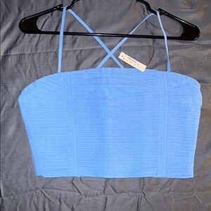 Madewell NWT Women's Blue Strapless Top